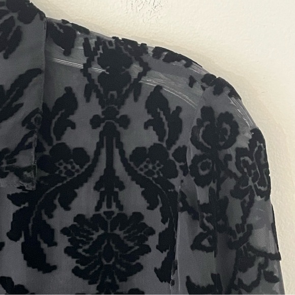 Johnny Was 4 Love & Liberty Floral Adela Silk Blend Velvet Burnout Shirt Tunic - Picture 3 of 16